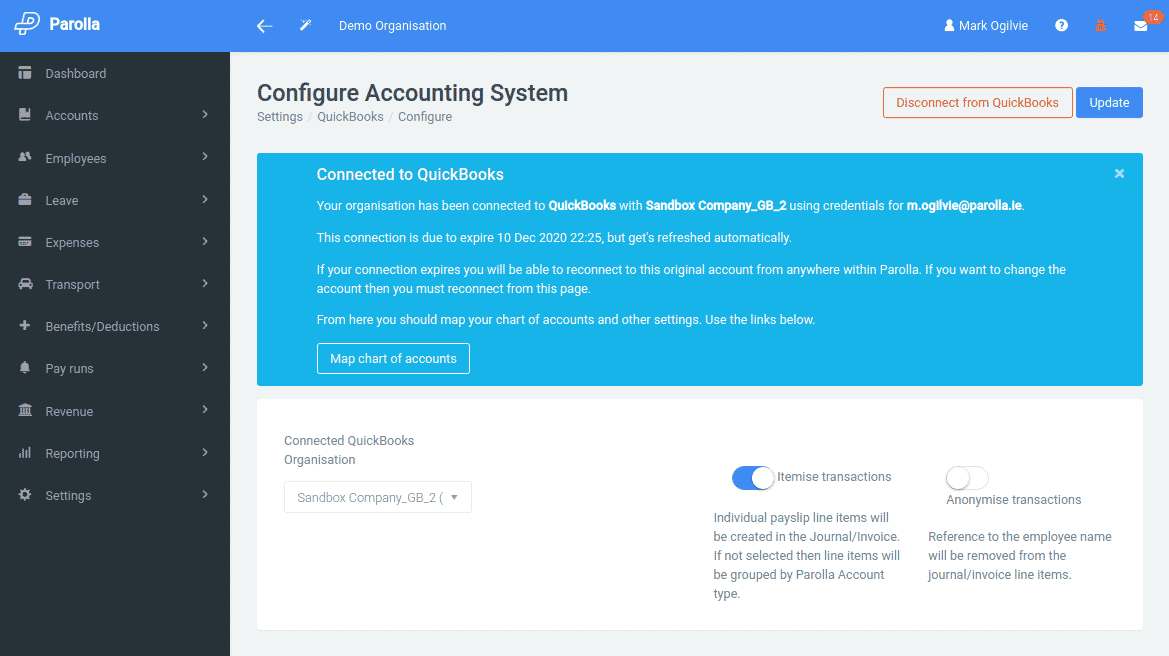 Configure Quick Books